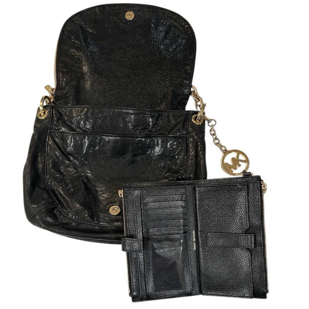 Michael Kors Black and Gold Shoulder Bag with Wallet - Picture 3 of 7